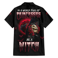 In A World Full Of Princesses Be A Witch Rose Skull Family Matching Off Shoulder Short Dress and Hawaiian Shirt - Wonder Print Shop