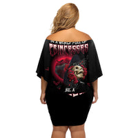 In A World Full Of Princesses Be A Witch Rose Skull Family Matching Off Shoulder Short Dress and Hawaiian Shirt - Wonder Print Shop