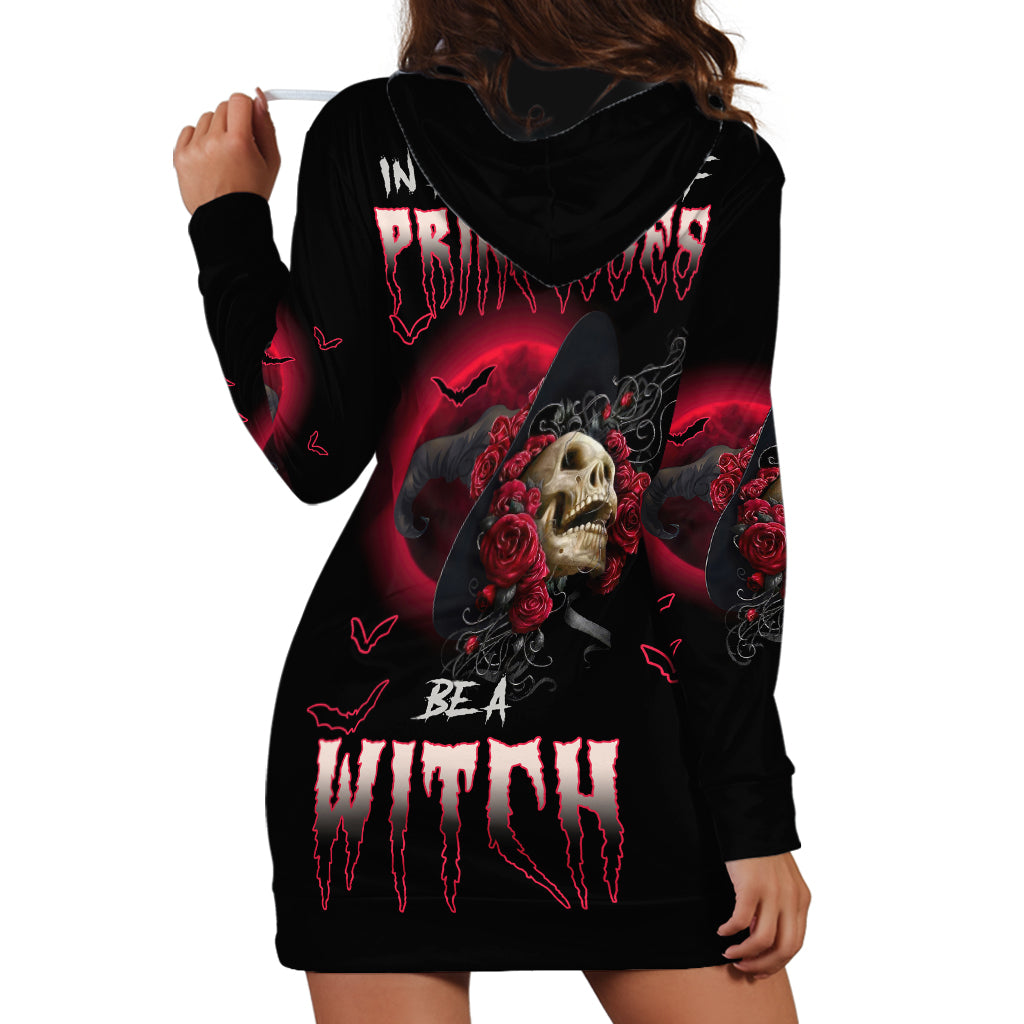 In A World Full Of Princesses Be A Witch Rose Skull Hoodie Dress - Wonder Print Shop