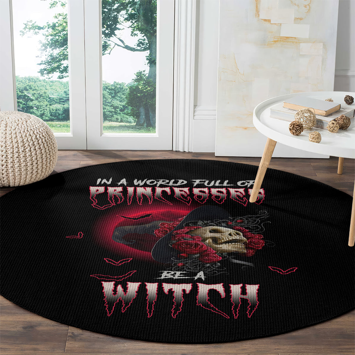 in-a-world-full-of-princesses-be-a-witch-rose-skull-round-carpet