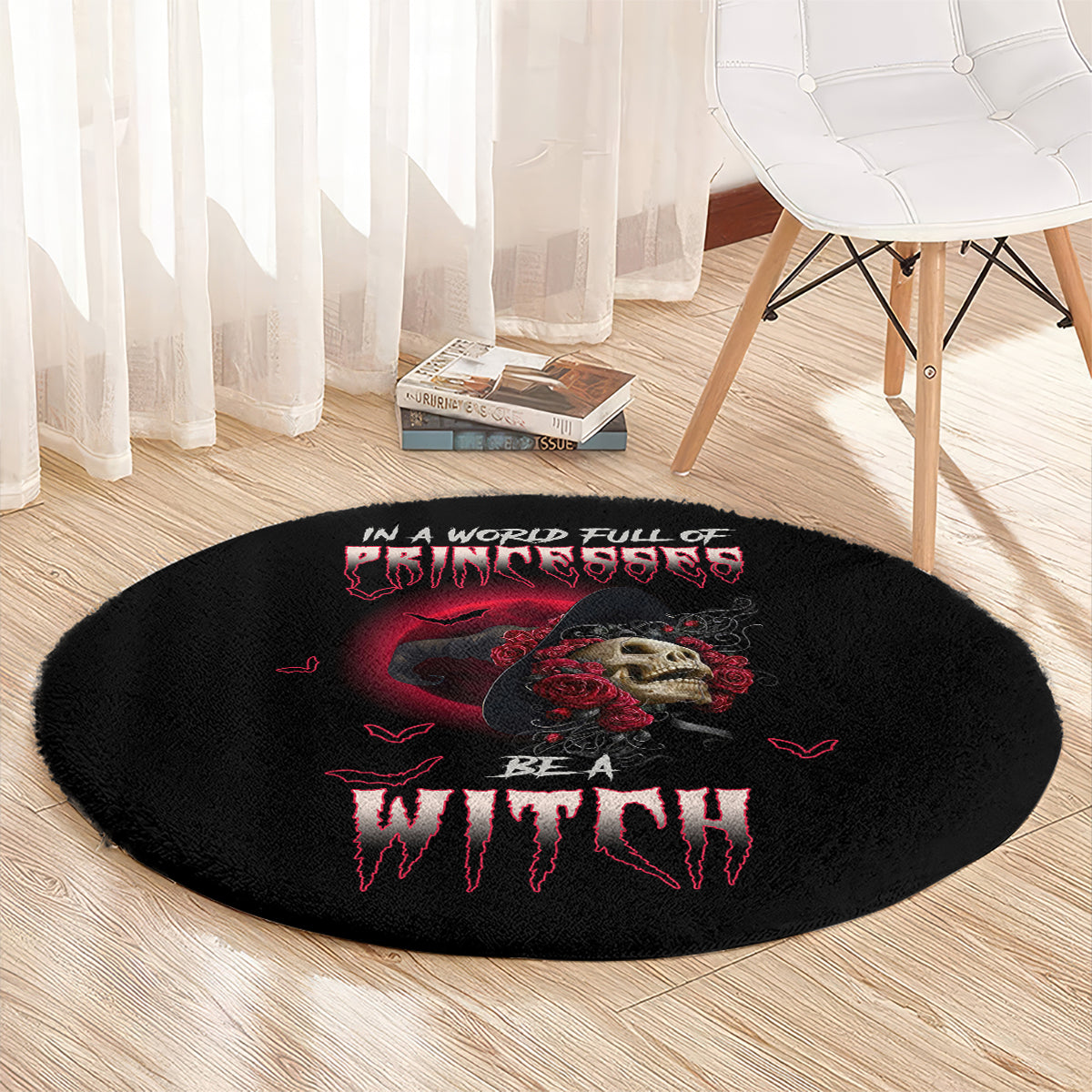 in-a-world-full-of-princesses-be-a-witch-rose-skull-round-carpet