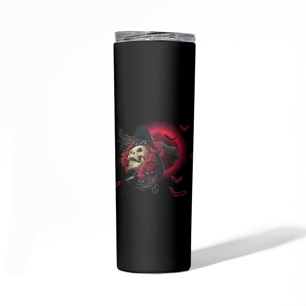 In A World Full Of Princesses Be A Witch Rose Skull Skinny Tumbler - Wonder Print Shop