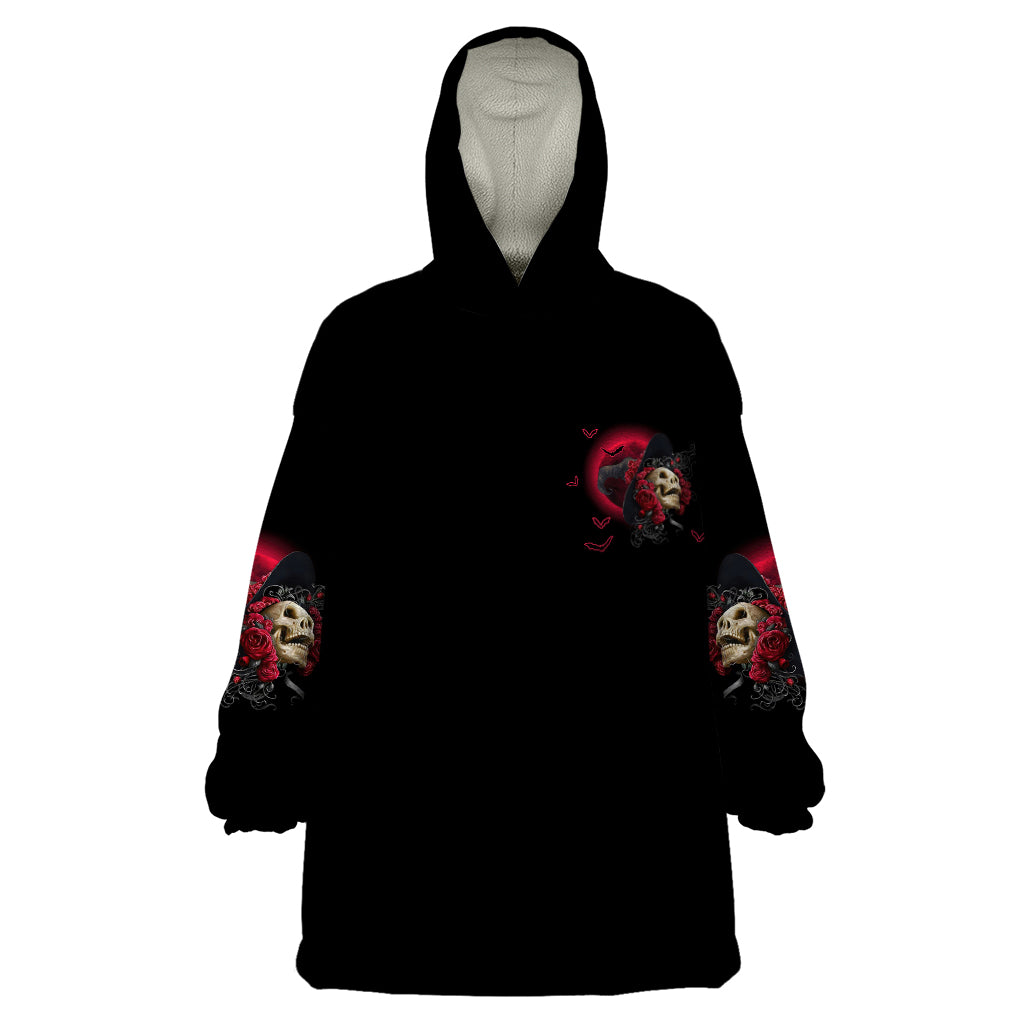 In A World Full Of Princesses Be A Witch Rose Skull Wearable Blanket Hoodie - Wonder Print Shop