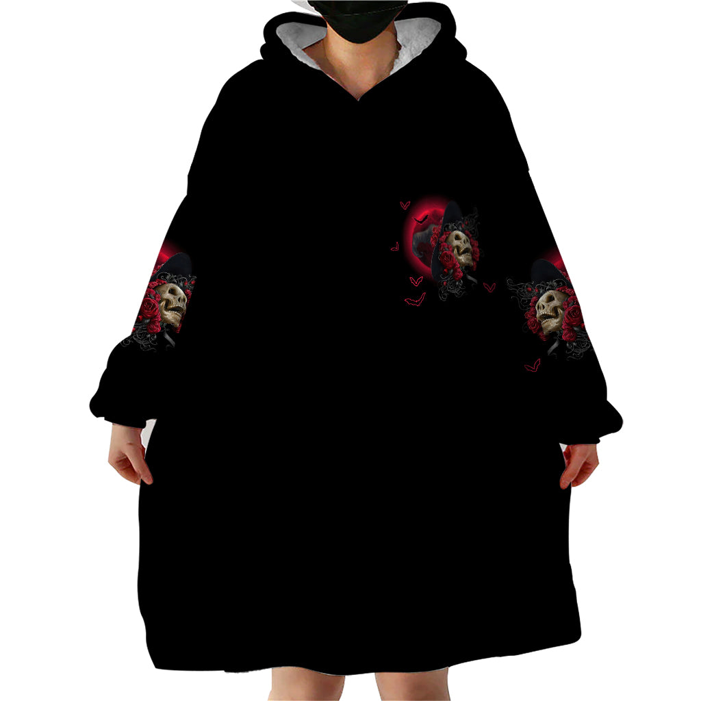 In A World Full Of Princesses Be A Witch Rose Skull Wearable Blanket Hoodie - Wonder Print Shop
