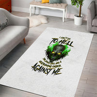 I Can't Go To Hell Fire Eyes Skull Area Rug - Wonder Print Shop