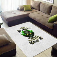 I Can't Go To Hell Fire Eyes Skull Area Rug - Wonder Print Shop