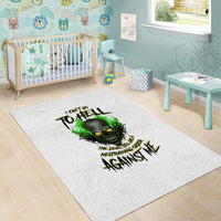 I Can't Go To Hell Fire Eyes Skull Area Rug - Wonder Print Shop