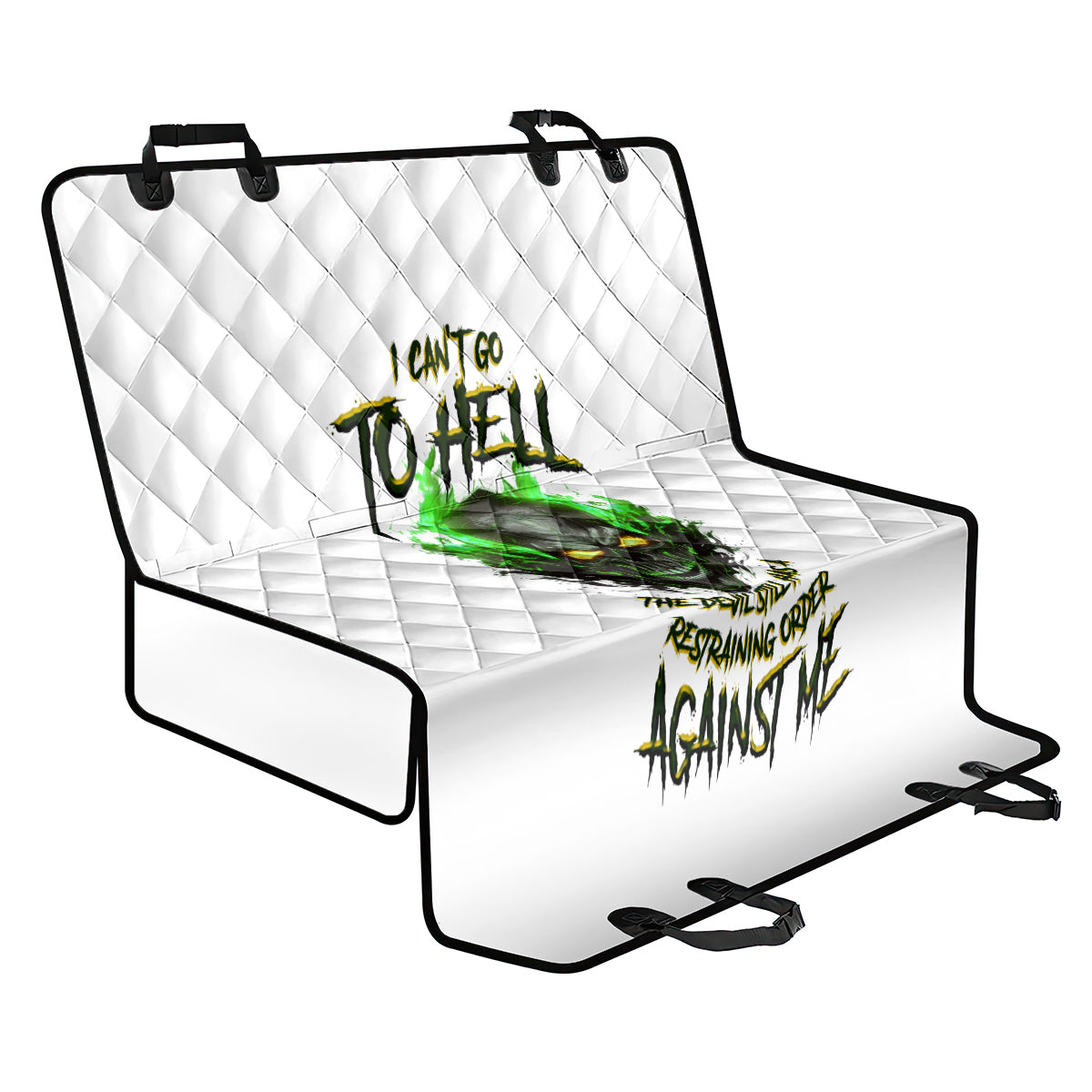 I Can't Go To Hell Fire Eyes Skull Back Car Seat Cover - Wonder Print Shop