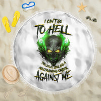 I Can't Go To Hell Fire Eyes Skull Beach Blanket - Wonder Print Shop