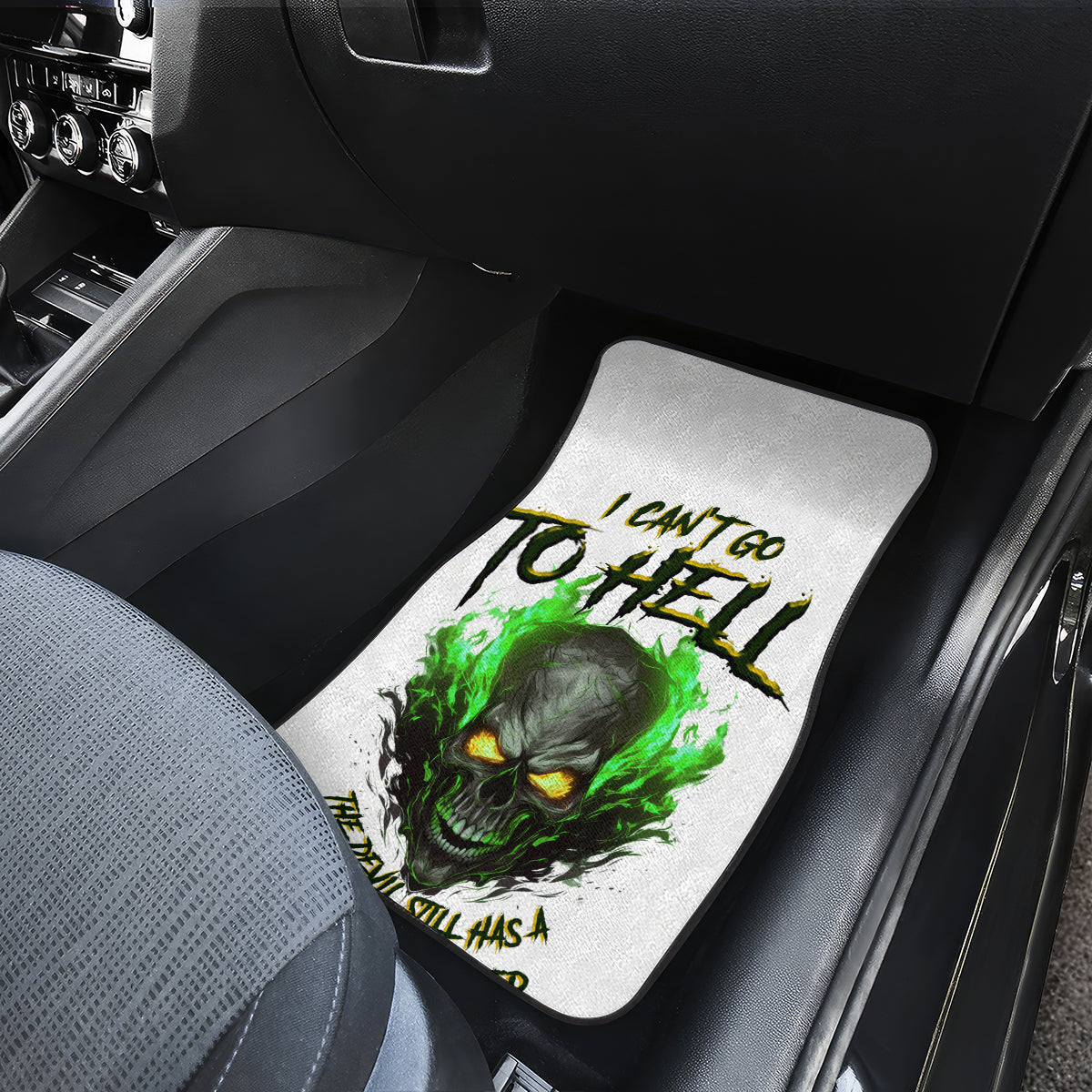 I Can't Go To Hell Fire Eyes Skull Car Mats - Wonder Print Shop