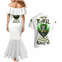 I Can't Go To Hell Fire Eyes Skull Couples Matching Mermaid Dress and Hawaiian Shirt - Wonder Print Shop