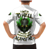 I Can't Go To Hell Fire Eyes Skull Family Matching Mermaid Dress and Hawaiian Shirt - Wonder Print Shop