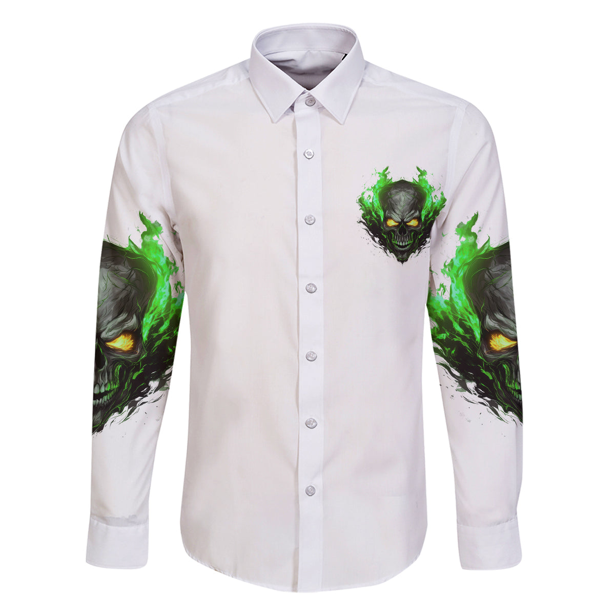 I Can't Go To Hell Fire Eyes Skull Family Matching Mermaid Dress and Hawaiian Shirt - Wonder Print Shop