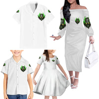 I Can't Go To Hell Fire Eyes Skull Family Matching Off Shoulder Long Sleeve Dress and Hawaiian Shirt - Wonder Print Shop