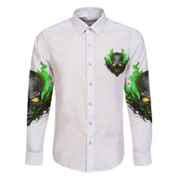 I Can't Go To Hell Fire Eyes Skull Family Matching Off Shoulder Long Sleeve Dress and Hawaiian Shirt - Wonder Print Shop