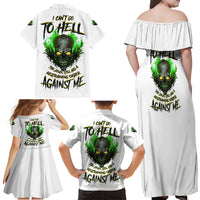 I Can't Go To Hell Fire Eyes Skull Family Matching Off Shoulder Maxi Dress and Hawaiian Shirt - Wonder Print Shop