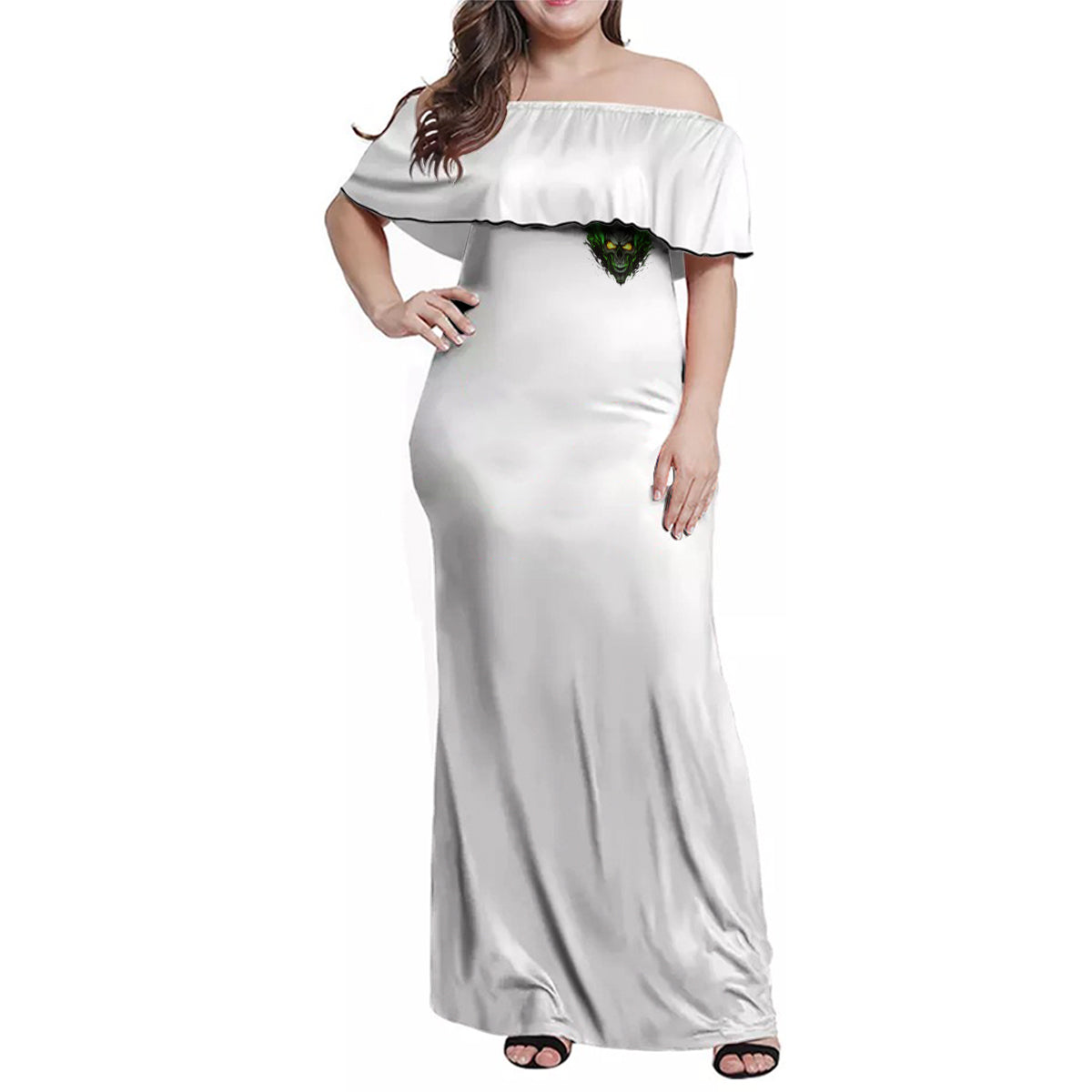 I Can't Go To Hell Fire Eyes Skull Family Matching Off Shoulder Maxi Dress and Hawaiian Shirt - Wonder Print Shop