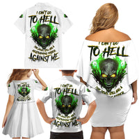 I Can't Go To Hell Fire Eyes Skull Family Matching Off Shoulder Short Dress and Hawaiian Shirt - Wonder Print Shop