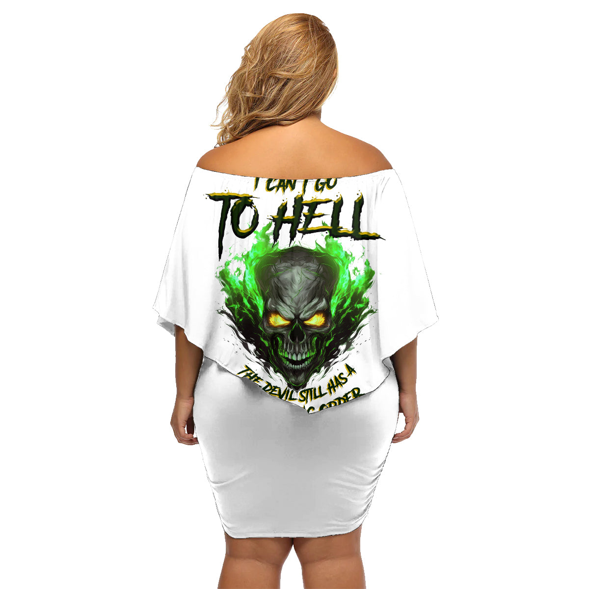 I Can't Go To Hell Fire Eyes Skull Family Matching Off Shoulder Short Dress and Hawaiian Shirt - Wonder Print Shop