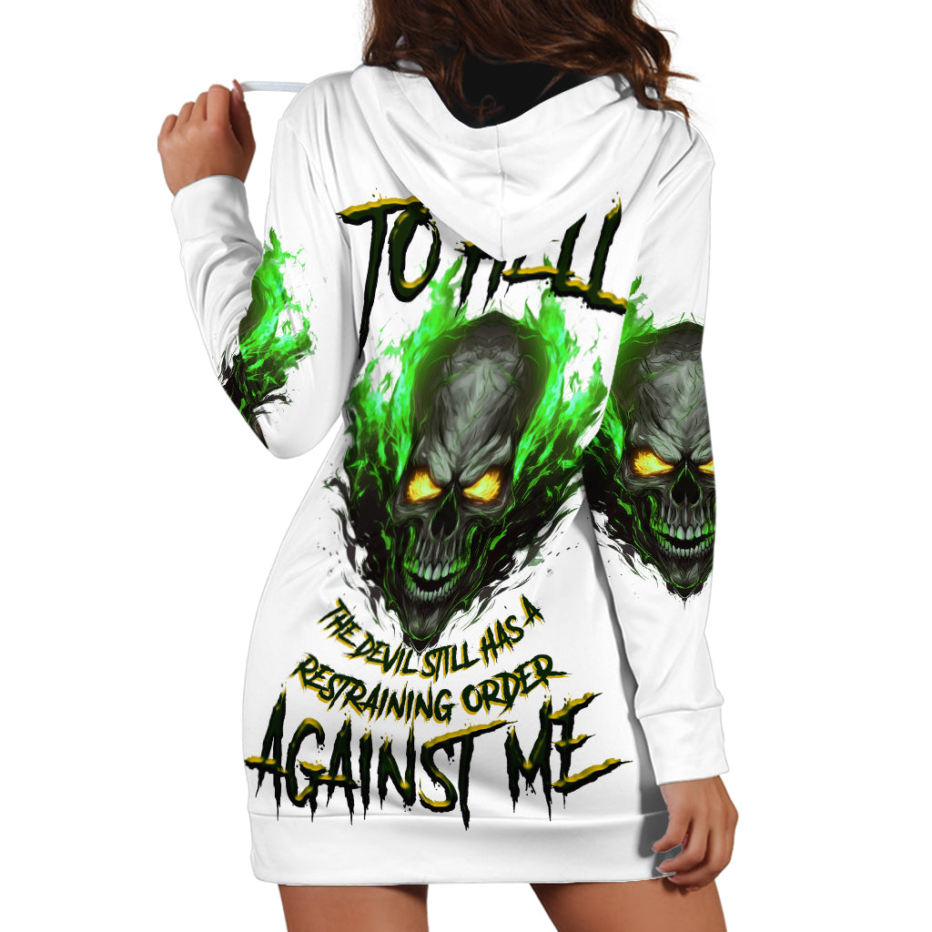 I Can't Go To Hell Fire Eyes Skull Hoodie Dress - Wonder Print Shop