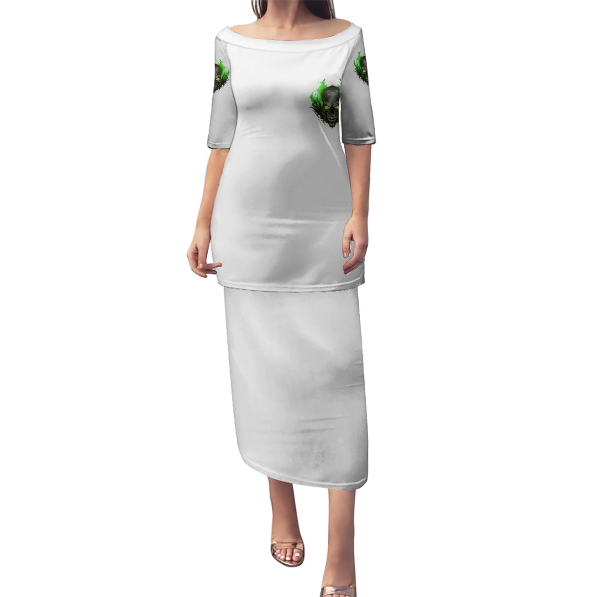 I Can't Go To Hell Fire Eyes Skull Puletasi - Wonder Print Shop