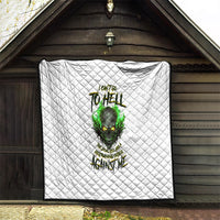 I Can't Go To Hell Fire Eyes Skull Quilt - Wonder Print Shop
