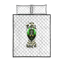 I Can't Go To Hell Fire Eyes Skull Quilt Bed Set - Wonder Print Shop