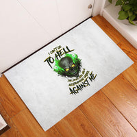 I Can't Go To Hell Fire Eyes Skull Rubber Doormat - Wonder Print Shop