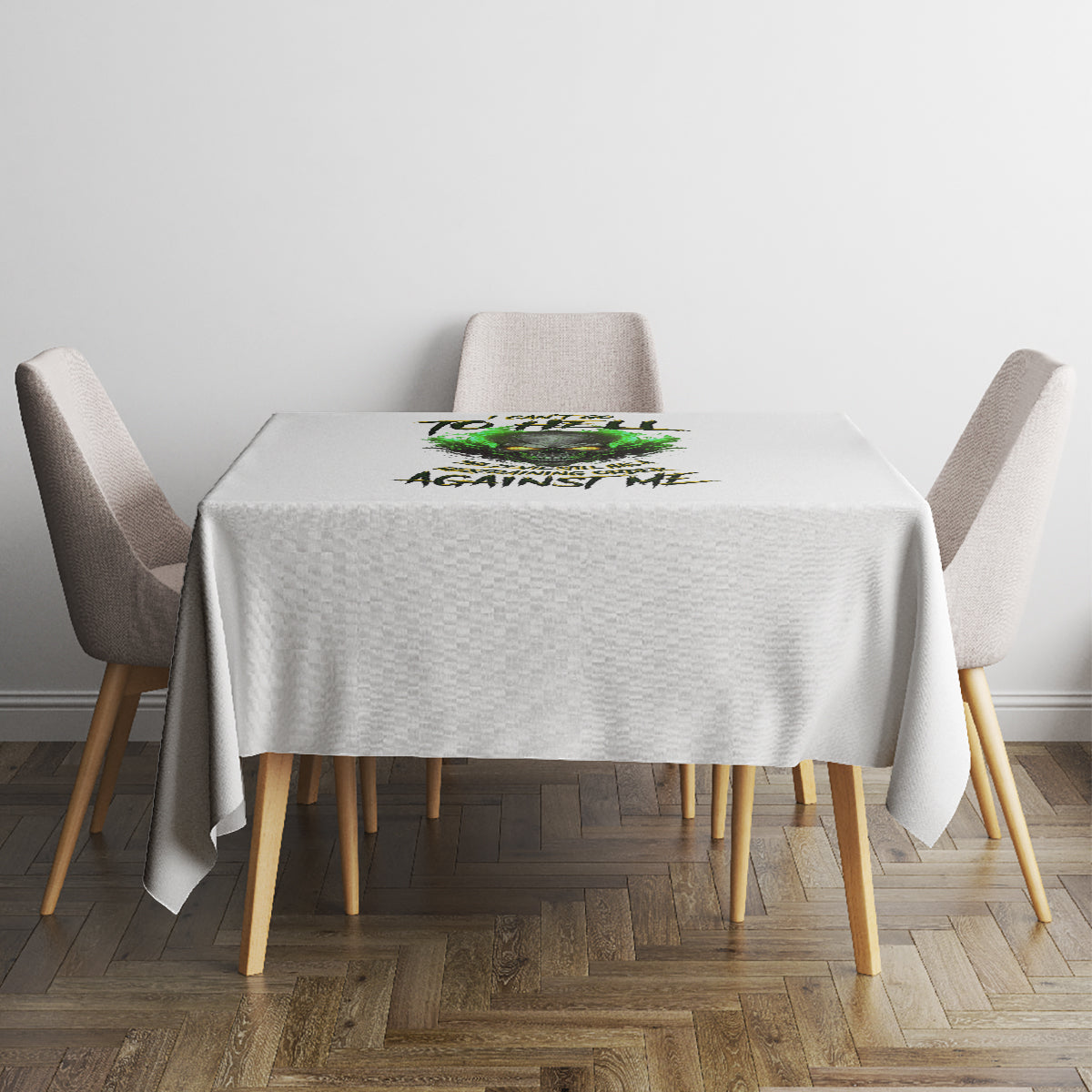 I Can't Go To Hell Fire Eyes Skull Tablecloth - Wonder Print Shop
