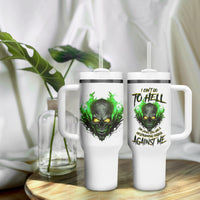 I Can't Go To Hell Fire Eyes Skull Tumbler With Handle - Wonder Print Shop