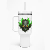 I Can't Go To Hell Fire Eyes Skull Tumbler With Handle - Wonder Print Shop