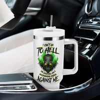 I Can't Go To Hell Fire Eyes Skull Tumbler With Handle - Wonder Print Shop
