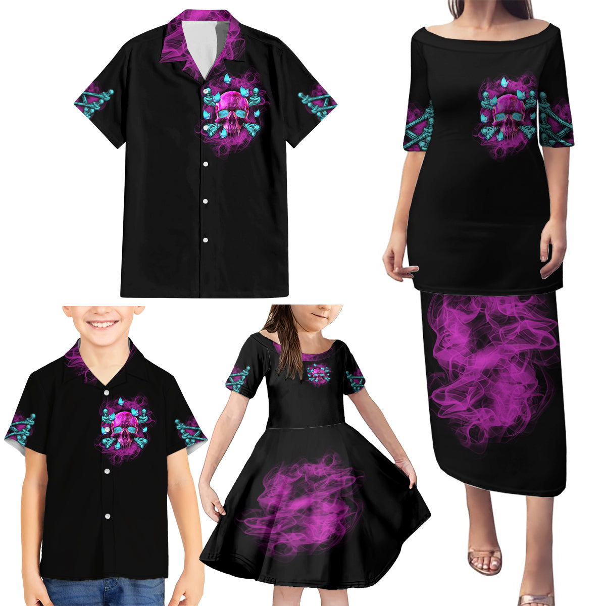 In My Defense I Was Left Unsupervised Family Matching Puletasi Dress and Hawaiian Shirt - Wonder Print Shop