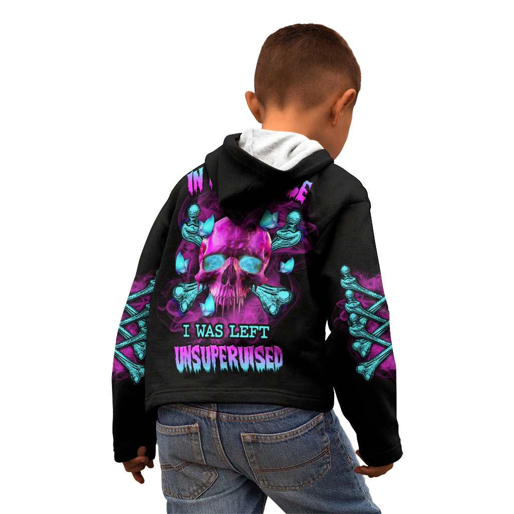 In My Defense I Was Left Unsupervised Kid Hoodie - Wonder Print Shop