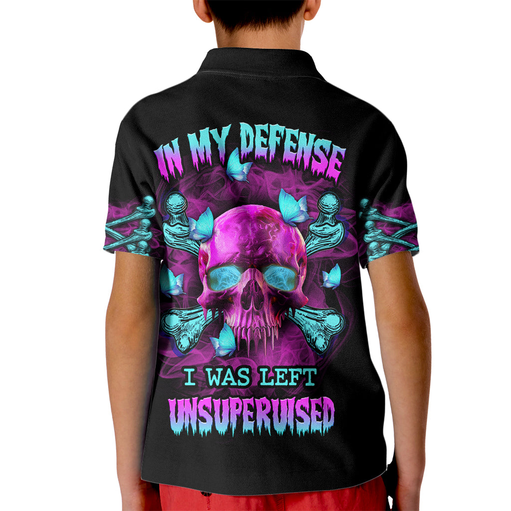 In My Defense I Was Left Unsupervised Kid Polo Shirt - Wonder Print Shop