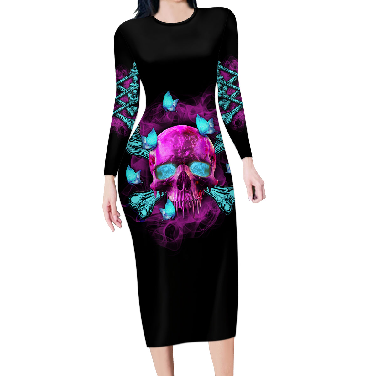 In My Defense I Was Left Unsupervised Long Sleeve Bodycon Dress - Wonder Print Shop