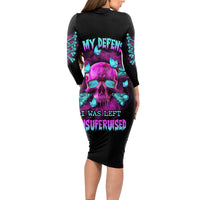 In My Defense I Was Left Unsupervised Long Sleeve Bodycon Dress - Wonder Print Shop