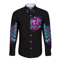 In My Defense I Was Left Unsupervised Long Sleeve Button Shirt - Wonder Print Shop