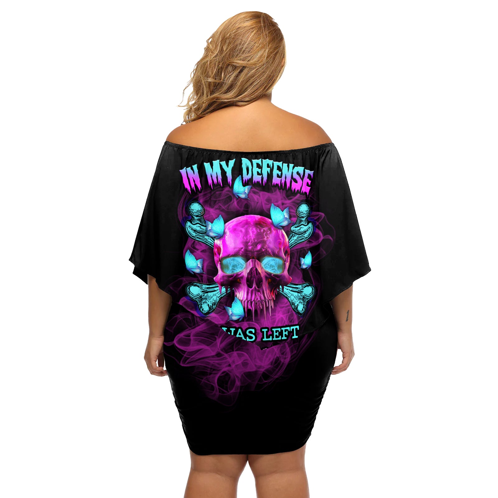 In My Defense I Was Left Unsupervised Off Shoulder Short Dress - Wonder Print Shop