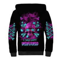 In My Defense I Was Left Unsupervised Sherpa Hoodie - Wonder Print Shop