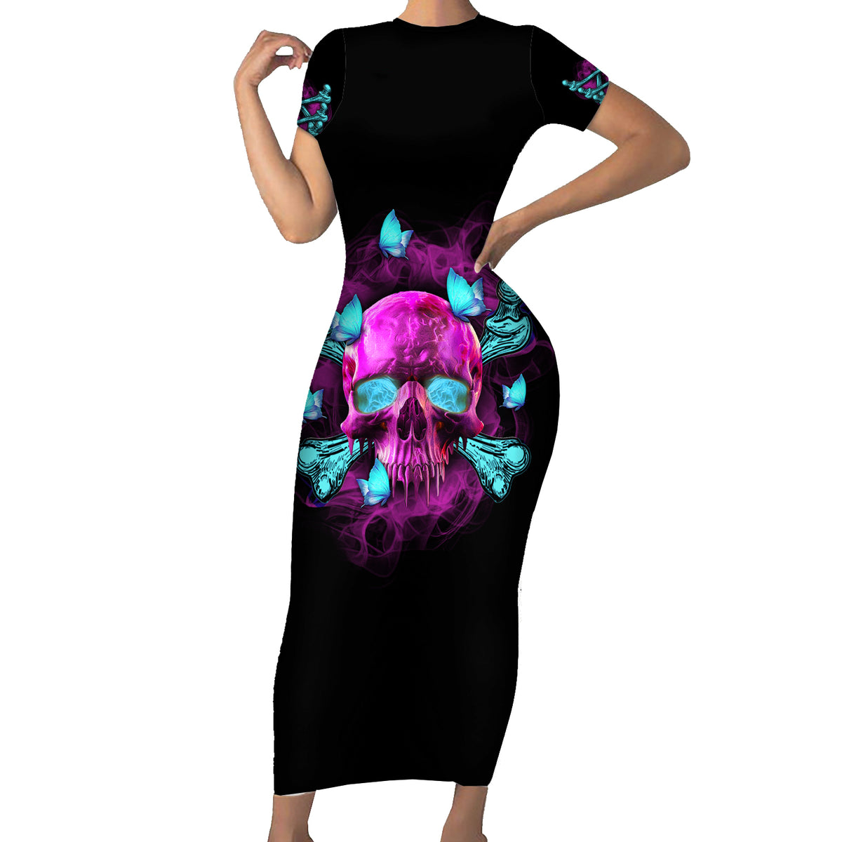 In My Defense I Was Left Unsupervised Short Sleeve Bodycon Dress - Wonder Print Shop