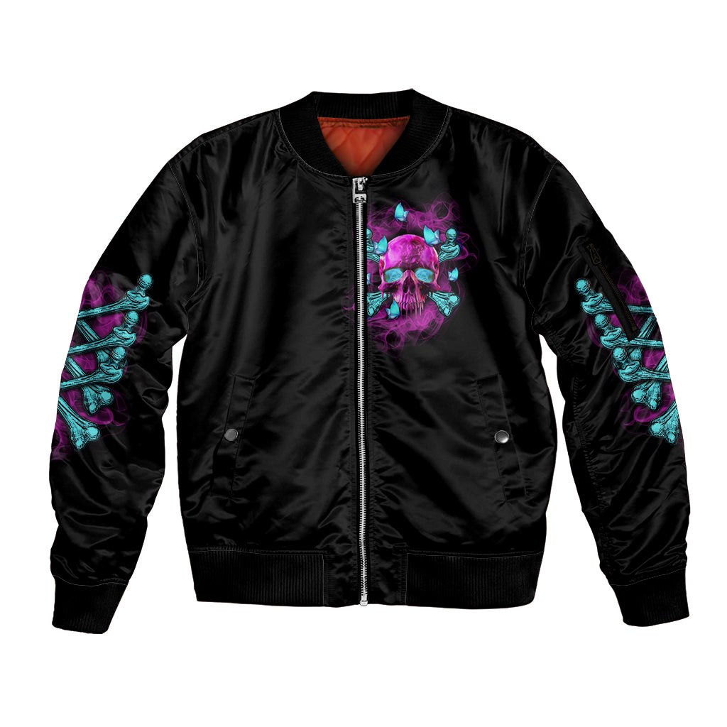 In My Defense I Was Left Unsupervised Sleeve Zip Bomber Jacket - Wonder Print Shop