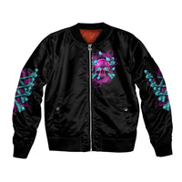 In My Defense I Was Left Unsupervised Sleeve Zip Bomber Jacket - Wonder Print Shop