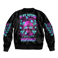 In My Defense I Was Left Unsupervised Sleeve Zip Bomber Jacket - Wonder Print Shop