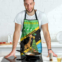 Tanzania Christmas Apron with Giraffe Christmas Tree Snowflakes and Flag - Wonder Print Shop