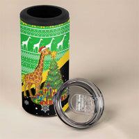 Tanzania Christmas 4 in 1 Can Cooler Tumbler with Giraffe Christmas Tree Snowflakes and Flag - Wonder Print Shop