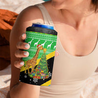 Tanzania Christmas 4 in 1 Can Cooler Tumbler with Giraffe Christmas Tree Snowflakes and Flag - Wonder Print Shop