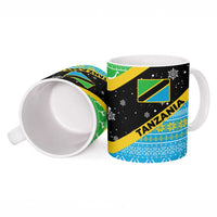Tanzania Christmas Ceramic Mug with Giraffe Christmas Tree Snowflakes and Flag - Wonder Print Shop