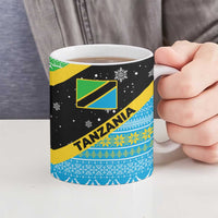 Tanzania Christmas Ceramic Mug with Giraffe Christmas Tree Snowflakes and Flag - Wonder Print Shop