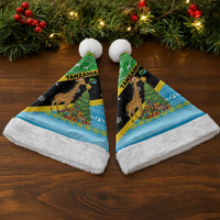 Tanzania Christmas Santa Hat with Giraffe Christmas Tree Snowflakes and Flag - Wonder Print Shop